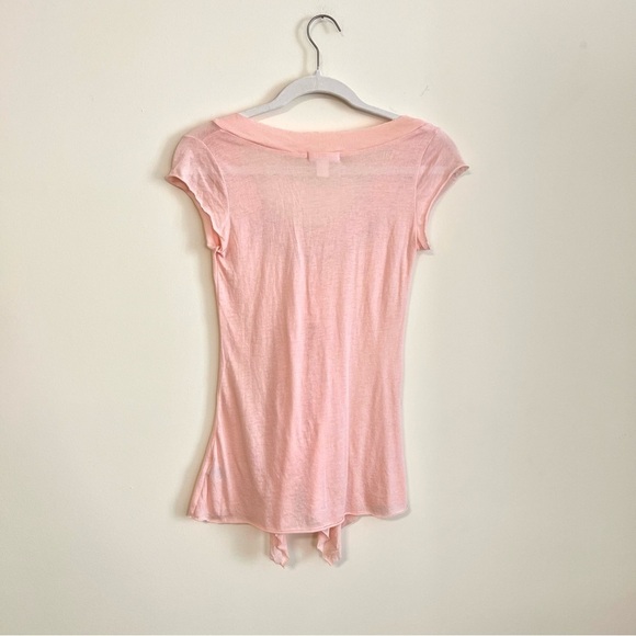 Lux Y2k Pink Split Front Ruffle Top - Picture 5 of 6